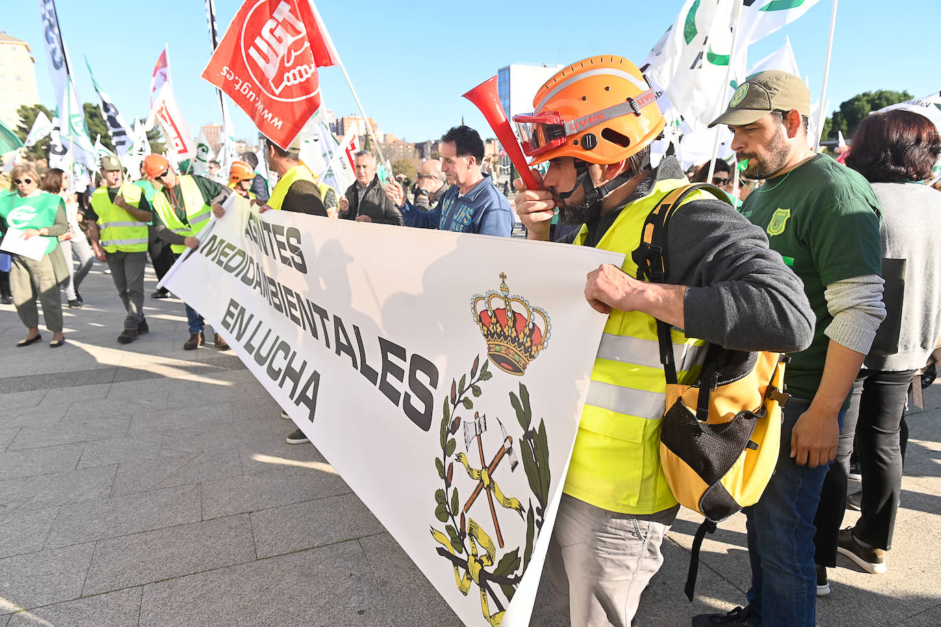 Las protestas de los agentes forestales, en imágenes