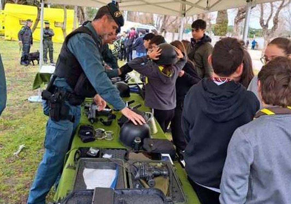 Exhibición de medios de la Guardia Civil el pasado fin de semana en Traspinedo.