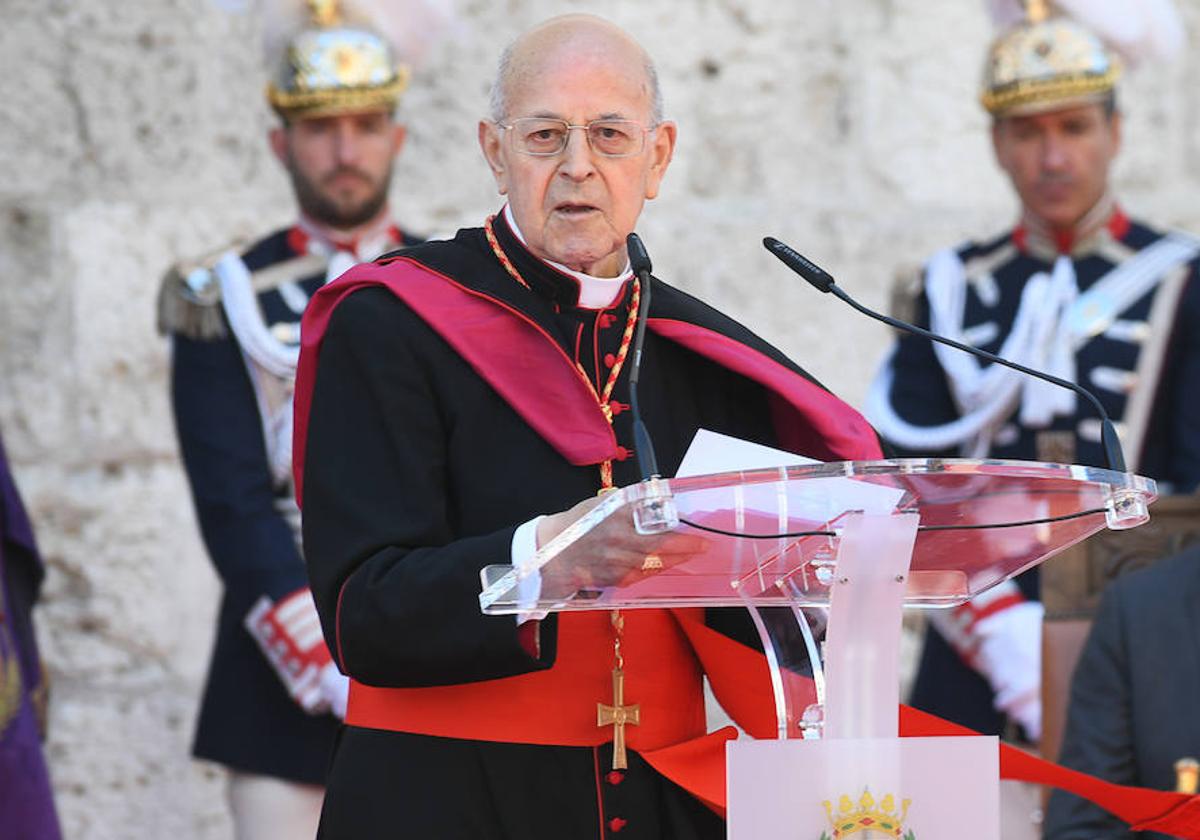 Ricardo Blázquez, durante su nombramiento como Hijo Predilecto de Valladolid.