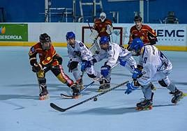 Imagen del partido disputado en el polideportivo Canterac.