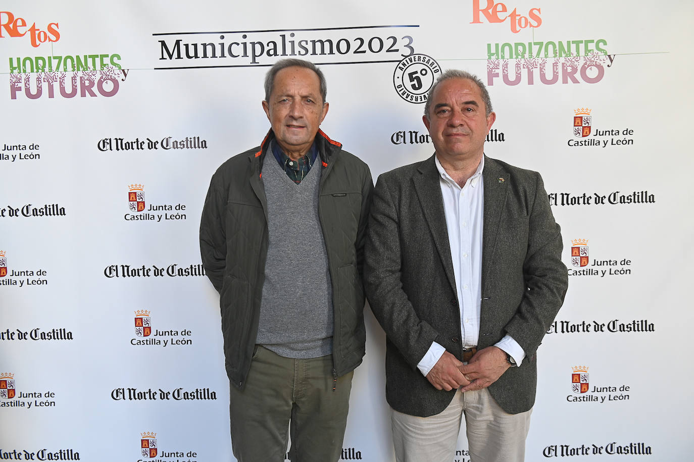 Germán Delibes (arqueólogo) y Francisco Rodríguez (alcalde de Urueña).