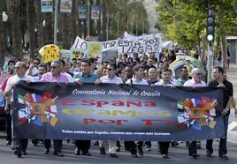 Foto de archivo de una marcha de las iglesias evangelicas de Alicante.