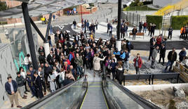 Inauguración de las escaleras mecánicas de Parquesol.