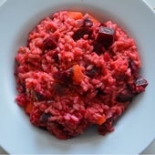 Cremoso risotto de remolacha