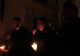 Clara Martín, durante una procesión de la Semana Santa.