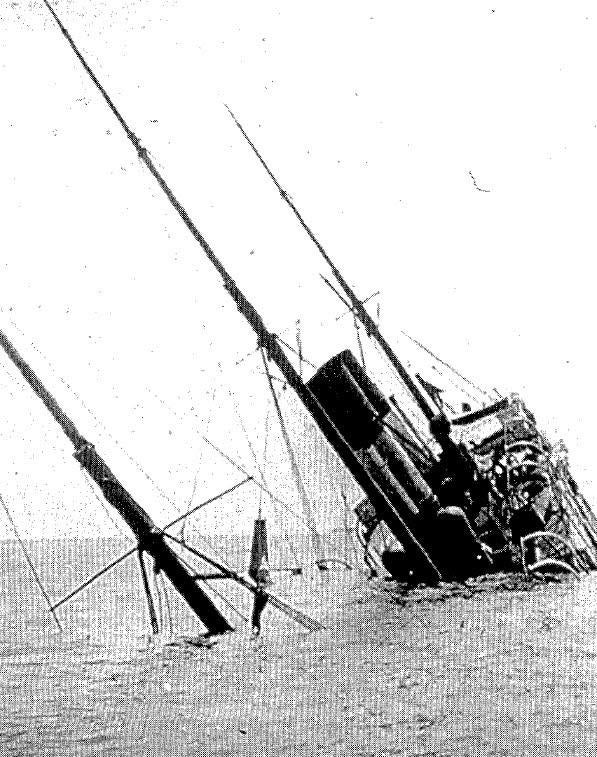 Una de las últimas fotos que se conservan del barco, antes de hundirse