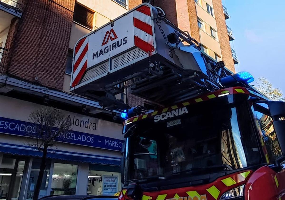 Los Bomberos, este martes en el lugar de los hechos.