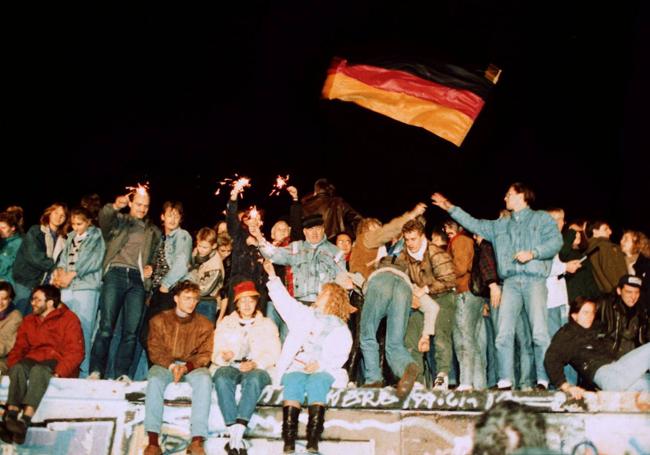 Celebración de la caída del muro de Berli´, el 10 de noviembre de 1989.