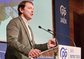 Alfonso Fernández Mañueco, este sábado en un congreso del PP en Jaén.