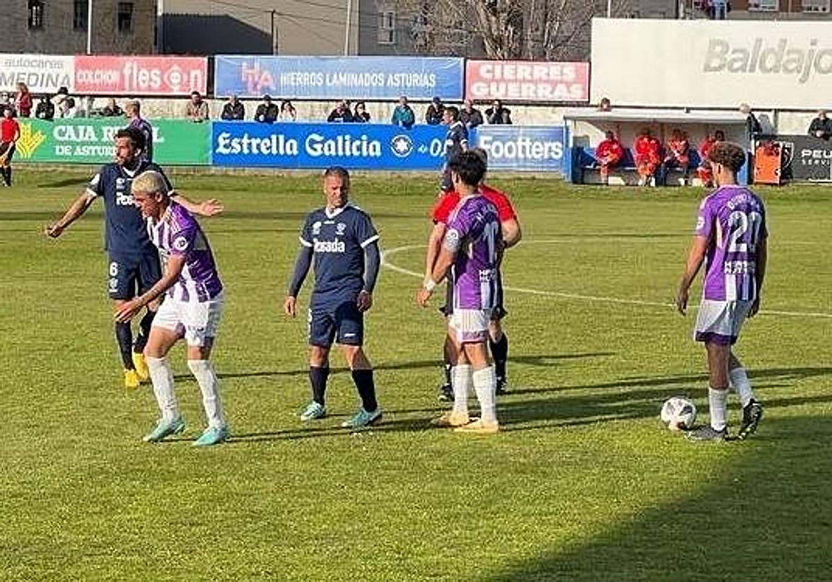 Acción interrumpida en un momento del partido ante el Marino.