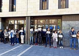 Huelga de funcionarios de la Justicia, este lunes.