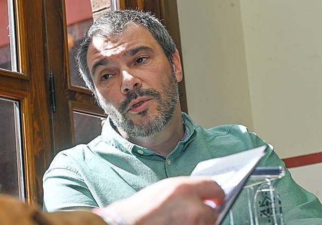 David Huerta, en un momento de la entrevista.