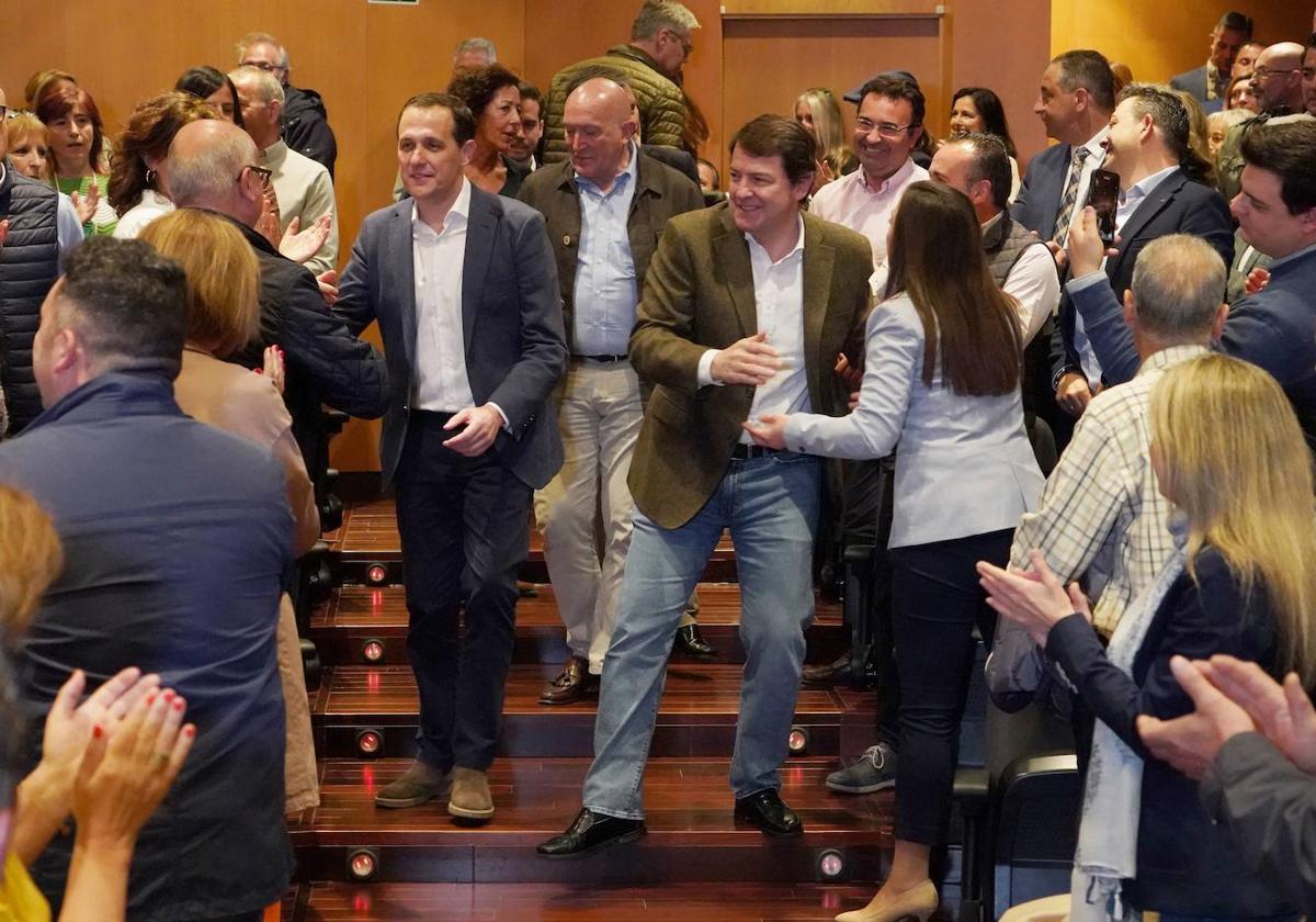 Mañueco, Íscar y Carnero, en el acto de presentación de candidato del PP en Valladolid.