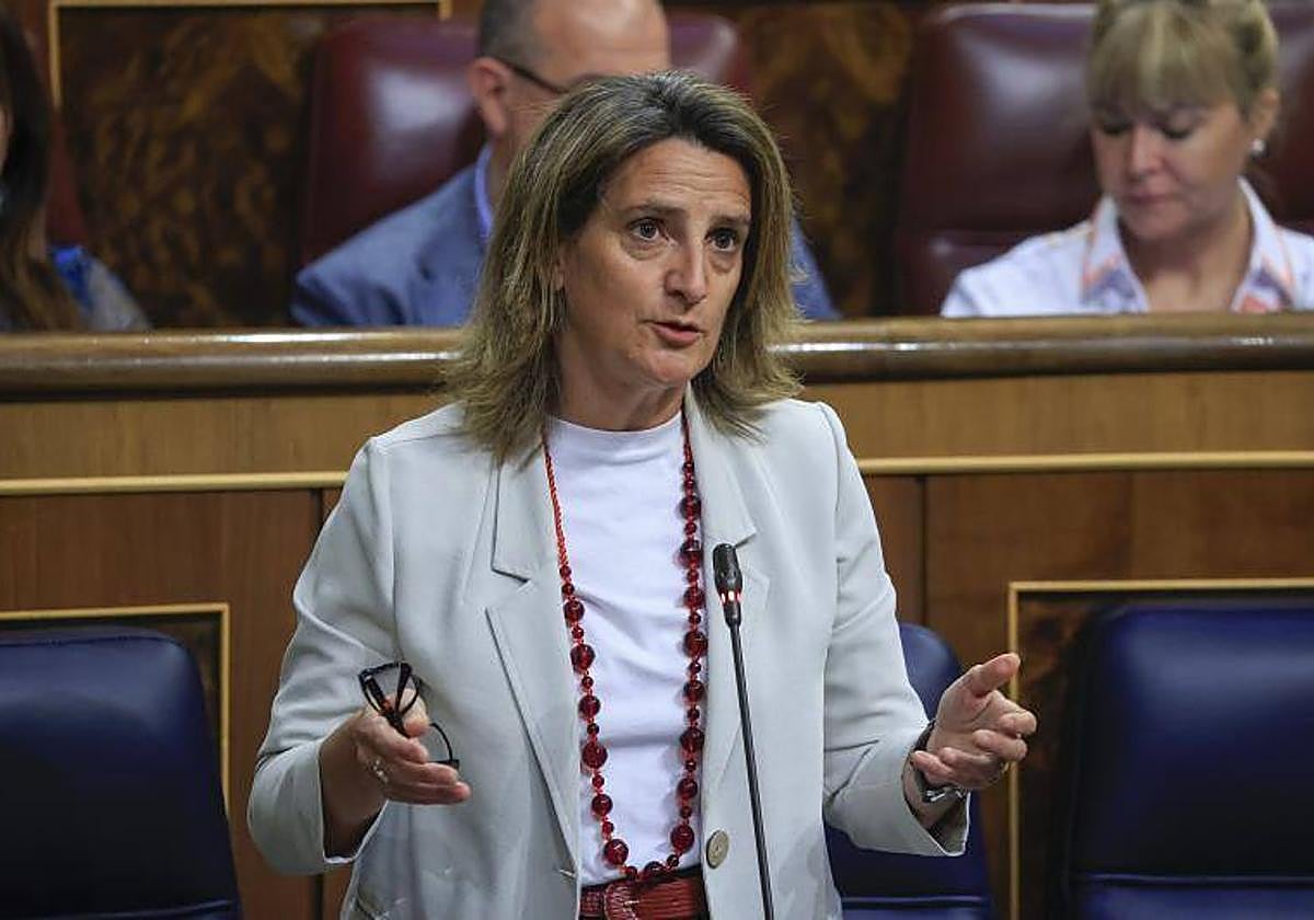 La ministra Teresa Ribera, ese miércoles en el Congreso.