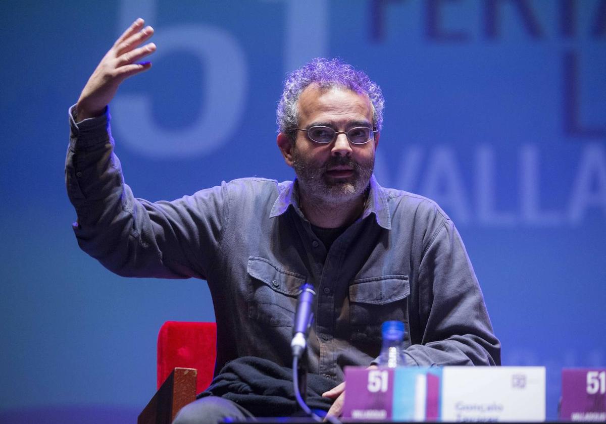 Gonzalo Tavares en una edición de la Feria del Libro en Valladolid.