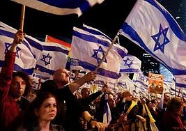 Protestas en Tel Aviv contra la reforma judicial de Netanyahu.