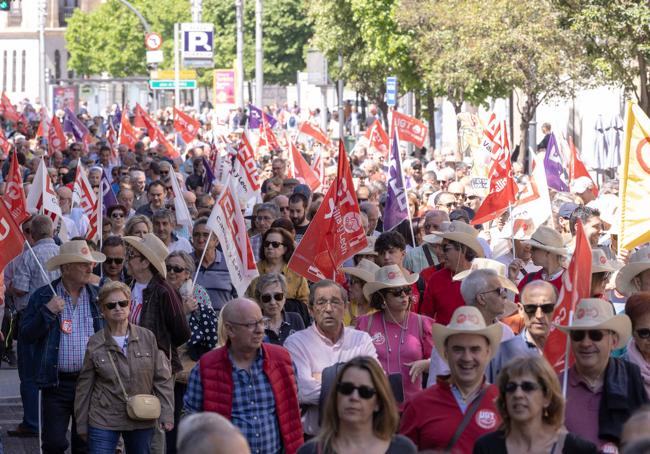 Asistentes a la manifestación en Valladolid.