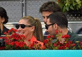 Miguel Ángel Silvestre y Anne Igartiburu en el Mutua Madrid Open de Tenis.