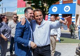 Luis Tudanca y Máximo San Macario, este viernes en Cantalejo.