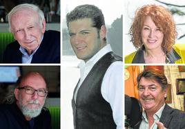 Leopoldo Abadía, Toni Segarra (debajo), Manu Tenorio (centro), Gloria Lomana y Alfonso Pahíno.