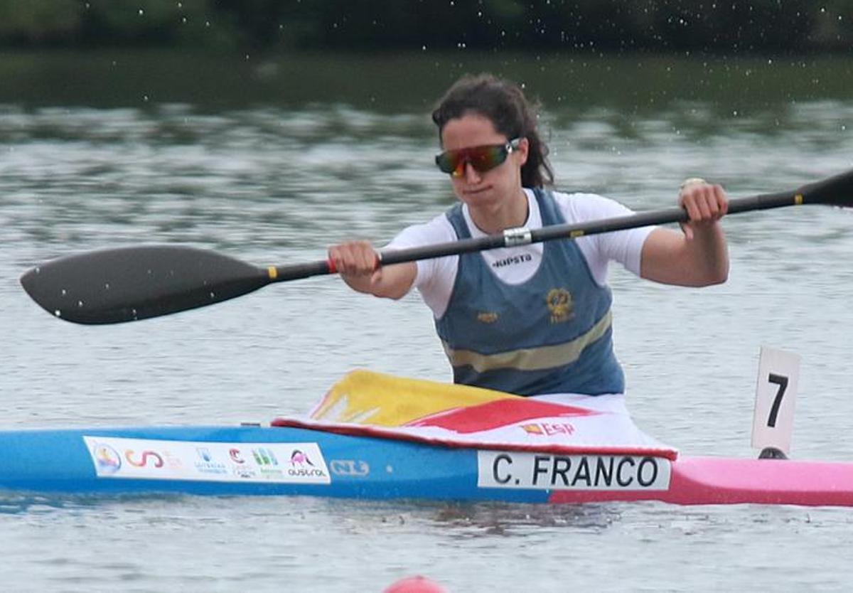 Cristina Franco, en plena competición.