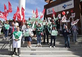 Concentración este miércoles de los trabajadores de sanidad.