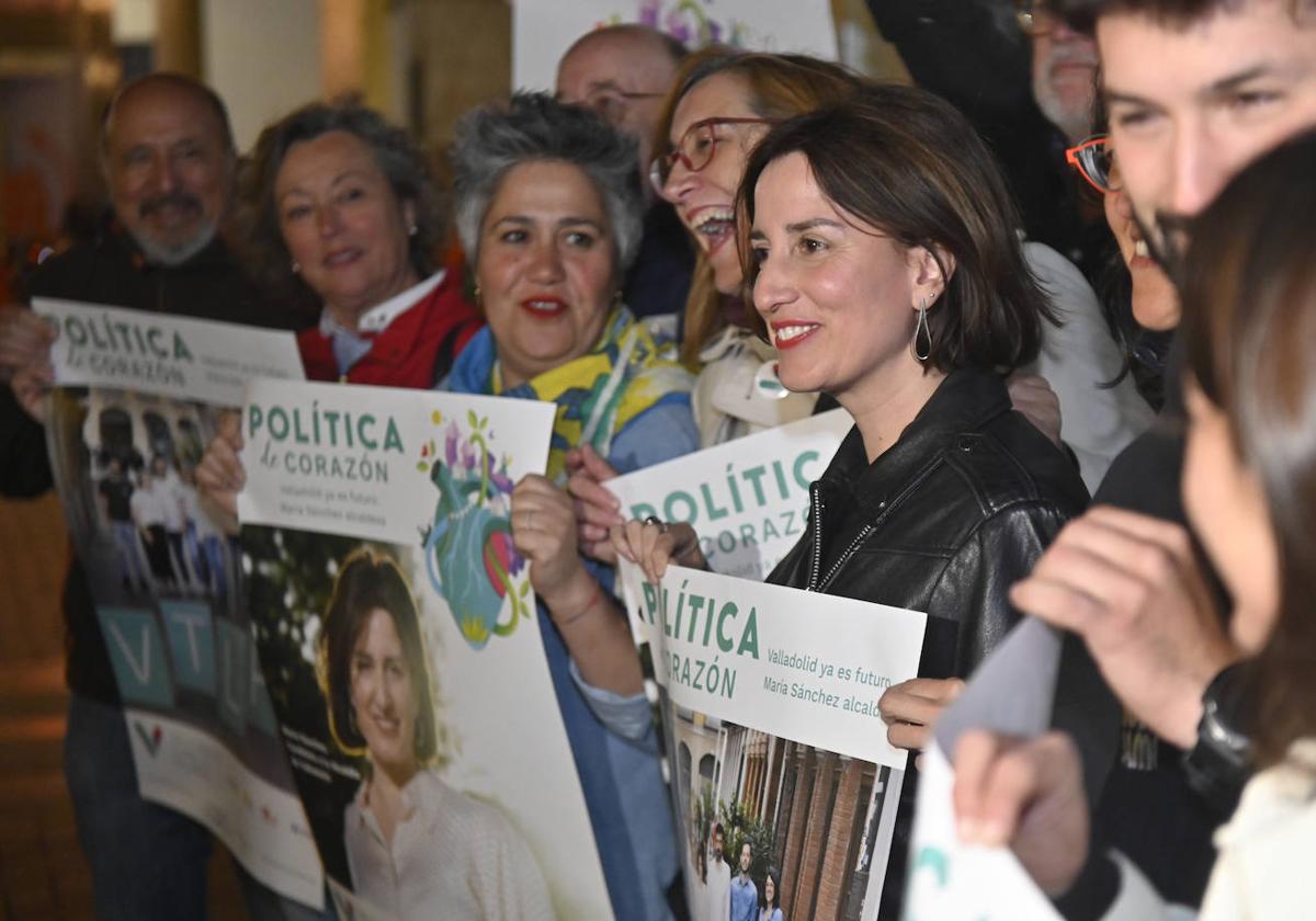 La candidata de VTLP, María Sánchez, en el inicio de campaña.