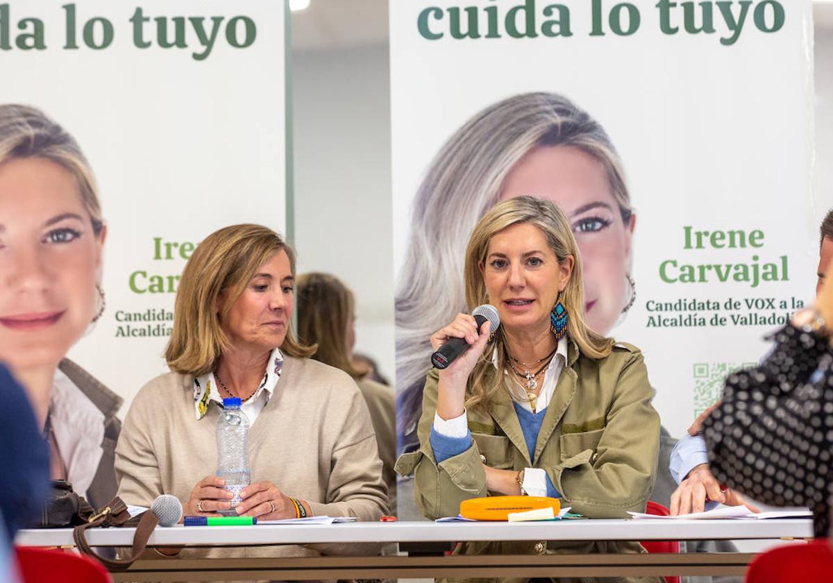 Irene Carvajal interviene en el acto celebrado en el Centro Cívico Zona Esgueva.