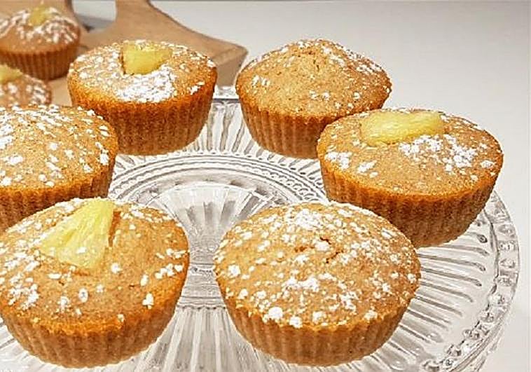 Las magdalenas de piña hechas en cinco minutos.