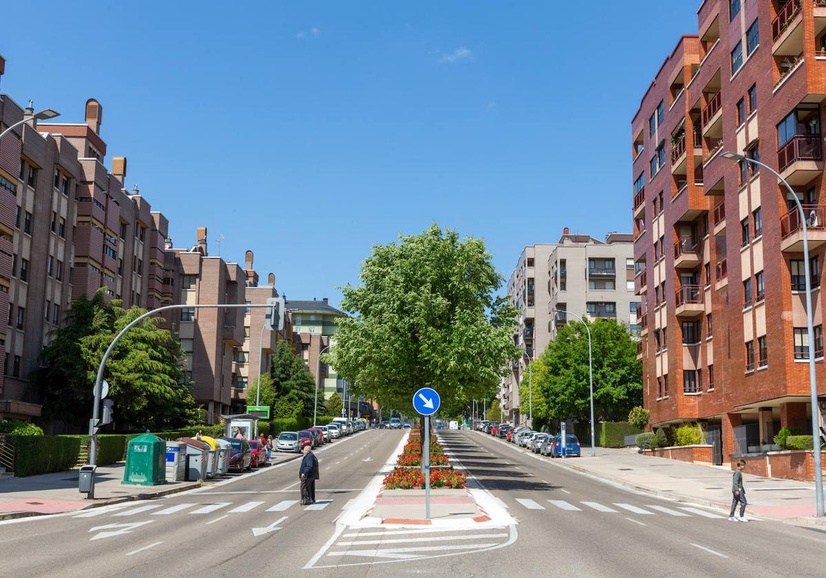 Calle Hernando de Acuña, en Parquesol.