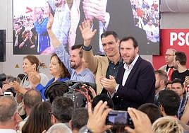 Mitin de Pedro Sánchez y Óscar Puente en Valladolid en 2019.