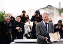 Harrison Ford, con su Palma honorífica, en Cannes.