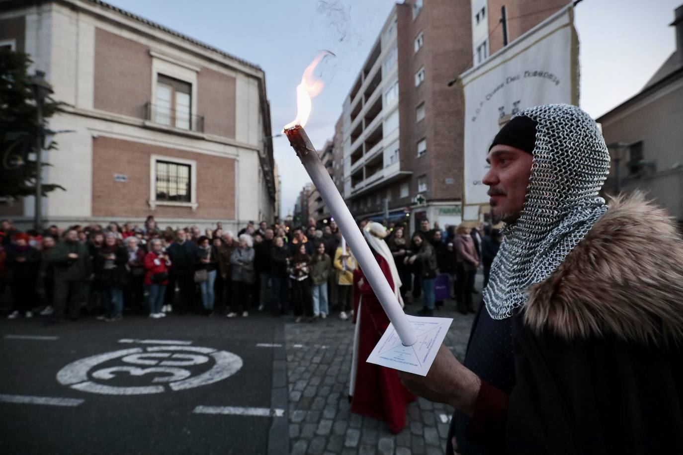 Desfile de antorchas por el quinto centenario del Palacio Real de Valladolid