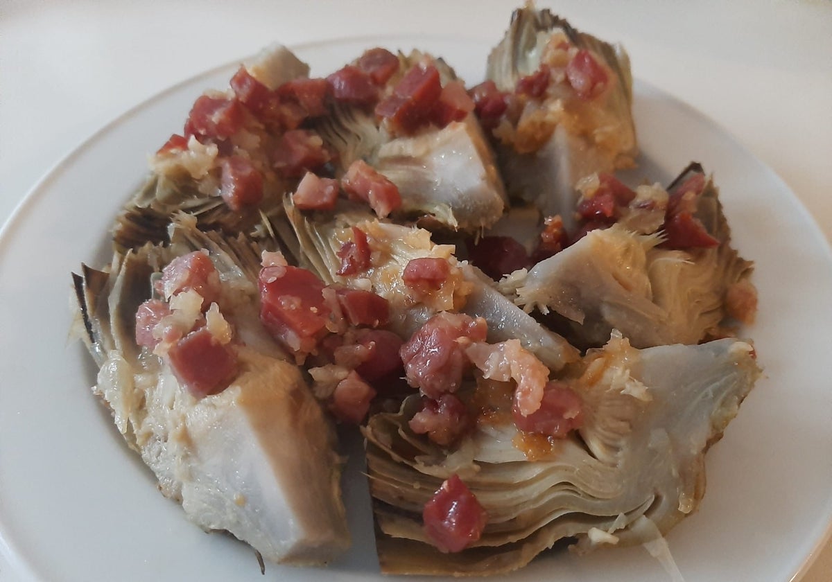 Alcachofas con jamón