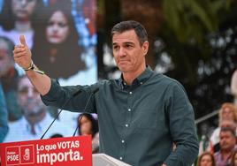 Pedro Sánchez, el martes en un mitin en Extremadura.