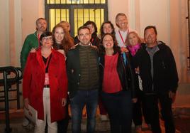 Candidatura del PSOE al Ayuntamiento de Cuéllar, durante la noche electoral.