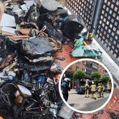 La explosión de una batería calcina una terraza en la calle Mercedes