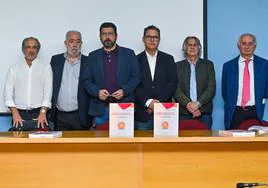 De izquierda a derecha, Manuel Martín Moratinos, Óscar Castañeda, Alberto Bustos, Guillermo Velasco, Luis Martín Moratinos y Julio Martínez.
