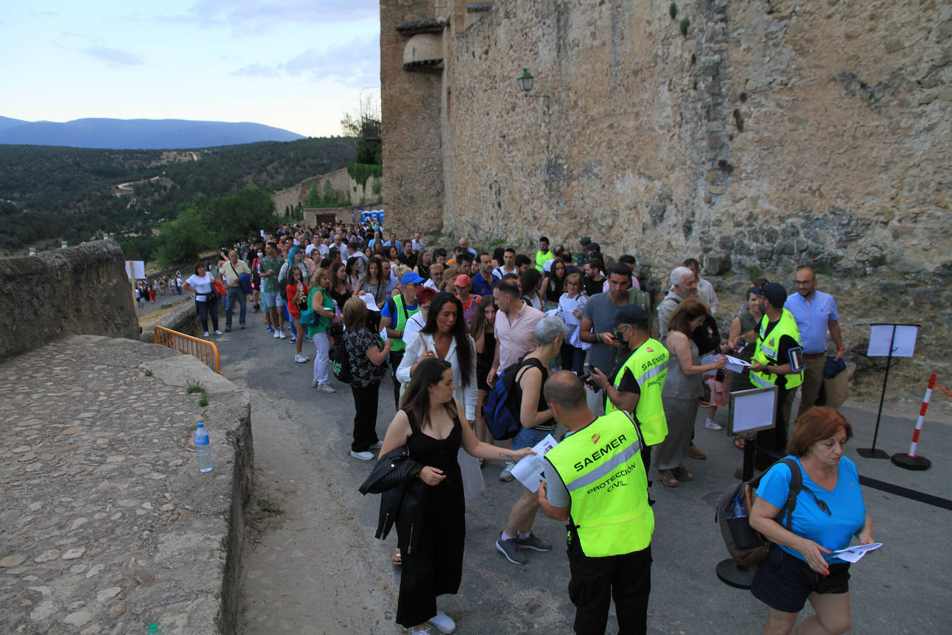 Control de acceso a Pedraza durante la pasada edición de los Conciertos de las Velas.