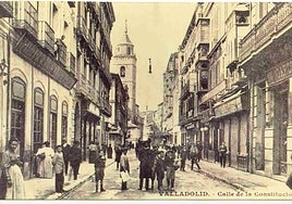 Calle Constitución, donde se encontraba la sucursal del Banco Hispano Americano en 1923.