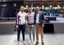 Diego Balmori y Adrián Yañez en el Campeonato de España de Esgrima.