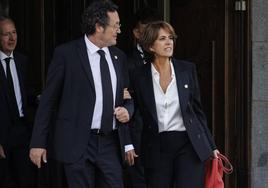 Dolores Delgado con el fiscal General del Estado, Álvaro García Ortiz, en una imagen de archivo.