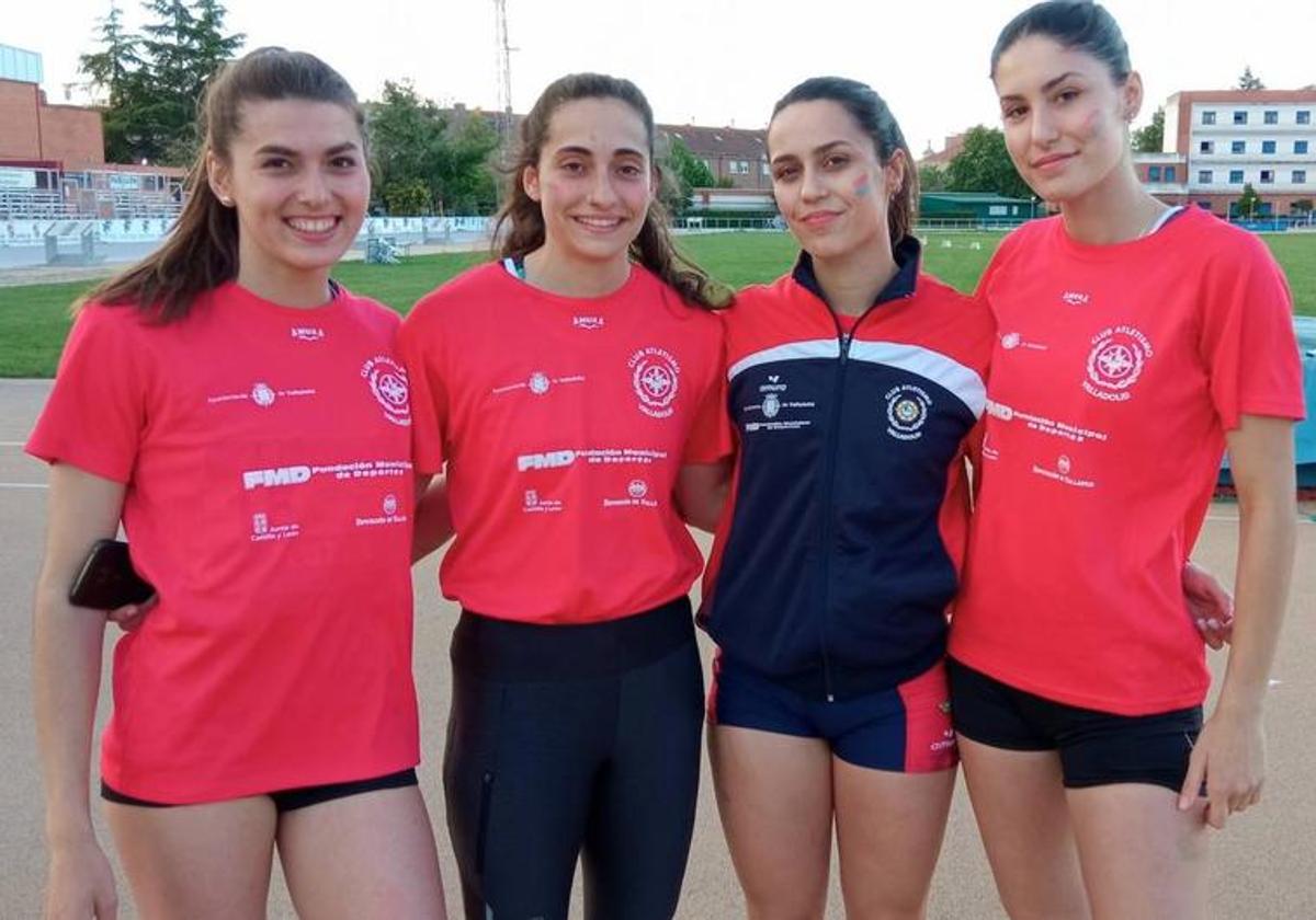 El relevo 4x100 del CAV que tomó parte en la segunda jornada formado por Lidia Vicente, Nerea del Río, Inés Panadero y Alba Barrientos.