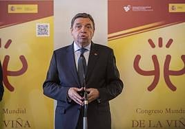 El ministro de Agricultura, Luis Planas, este viernes en Jerez de la Frontera.