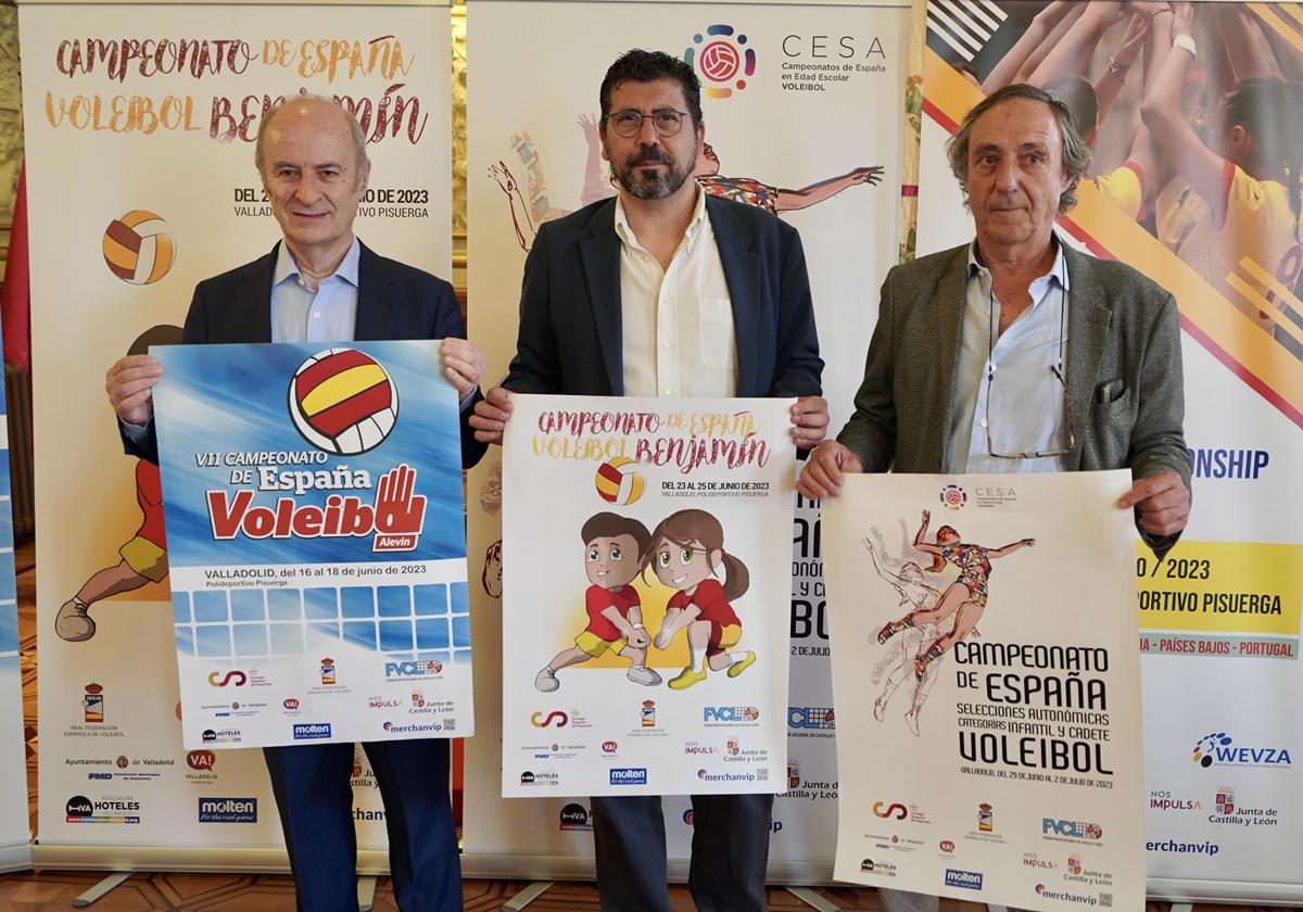 Agustín Martín, Alberto Bustos y Borja de Lara en la presentación de los campeonatos.