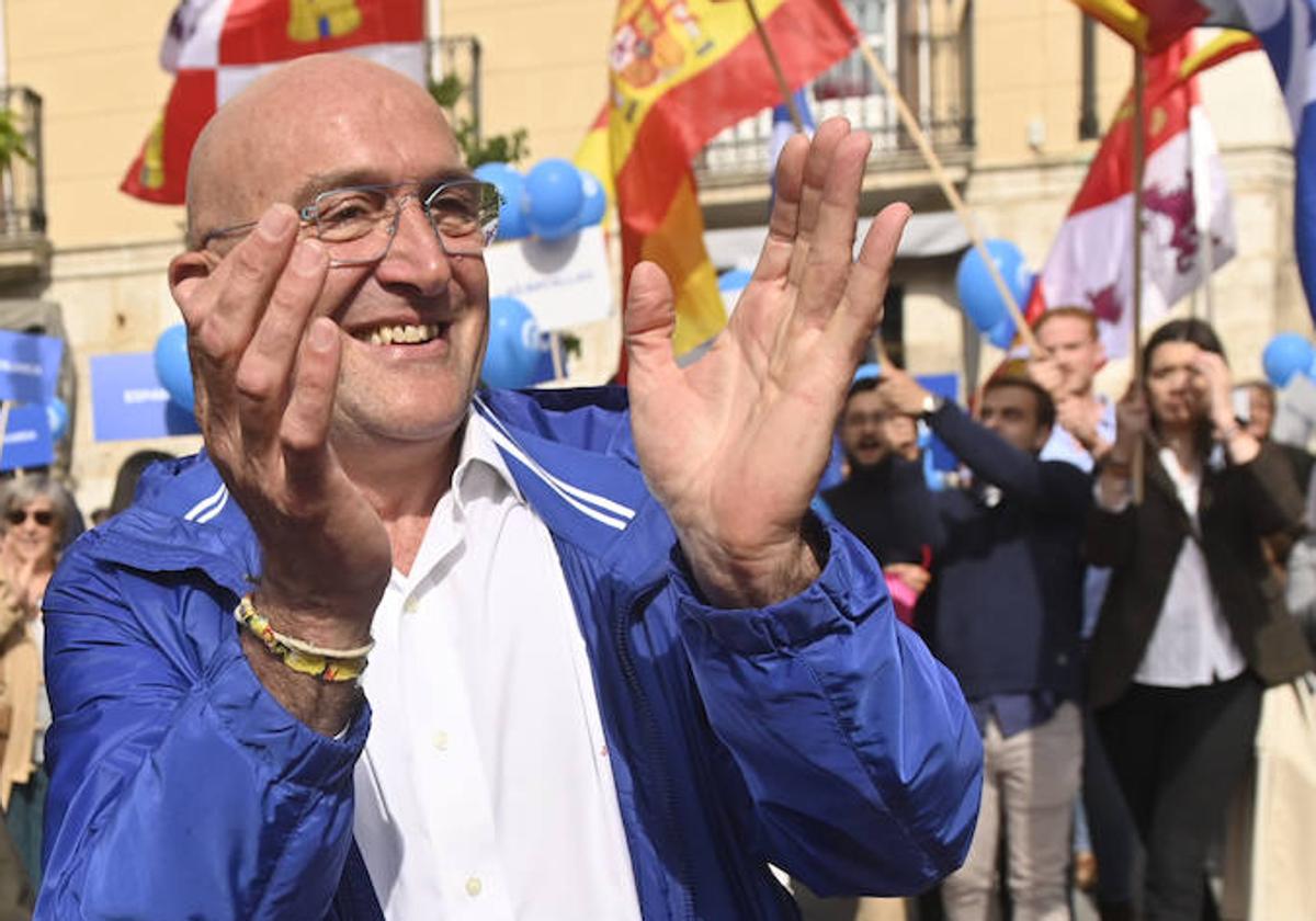 Jesús Julio Carnero, el 26 de mayo, la tarde de cierre de la campaña a las elecciones municipales.