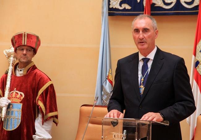 José Mazarías, durante su discurso.