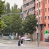 Un diluvio deja balsas de agua por toda Valladolid
