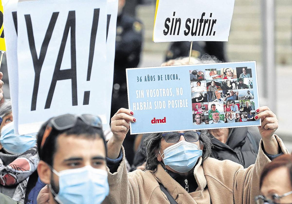 Manifestación en 2020 a favor de la Ley de Eutanasia.