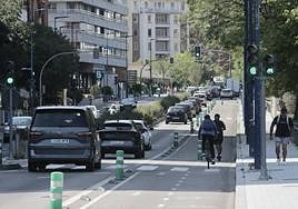 Carril bici de Isabel La Católica, este viernes.